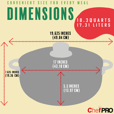 5 of 6:Chef Pro Commercial Grade Aluminum Caldero Stock Pot, Silver, 18.3 Quarts 