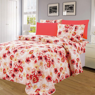 3 of 4:PREMIUS Antonia Wrinkle-Free Microfiber Sheet Set, Red 