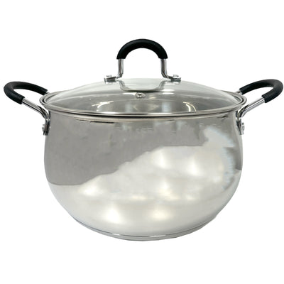 1 of 1:All For You Stainless Steel Casserole Pot with Glass Cover & Handle, Silver, 6.8 Quart 