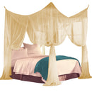 1 of 4:Just Relax Four Corner Post Elegant Mosquito Net Bed Canopy Set, Beige, Full-Queen-King 