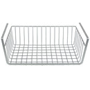 3 of 6:Home Basics Cesta grande de acero con revestimiento de vinilo para debajo del estante, color plateado 