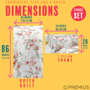 9 of 10:Ensemble de courtepointe infroissable en microfibre PREMIUS Jennifer, 3 pièces, blanc, rouge et vert 