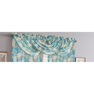 11 of 24:Gwen Dahlia Foil Sheer Rod Pocket Window Panel and Valance Treatments 