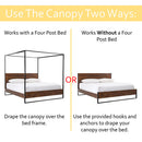 2 of 4:Just Relax Four Corner Post Elegant Mosquito Net Bed Canopy Set, Beige, Full-Queen-King 