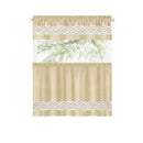 10 of 40:Paige Embroidered Kitchen Curtain and Valance Set, Tiers 55x36, Valance 55x13 Inches 