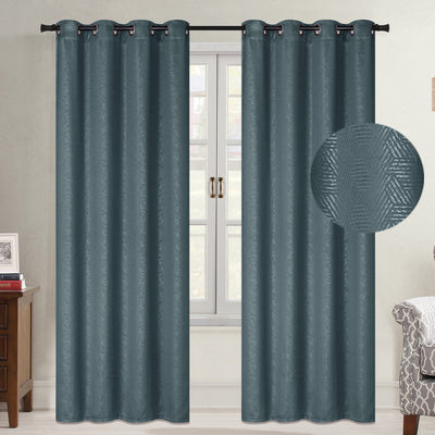 5 of 10:Payton Embossed Room Darkening Grommet Window Panel, 54x84 Inches 