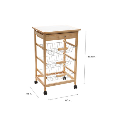 4 of 4:Carro de cocina con cesta y cajones de 3 niveles Neu Home 