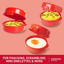 2 of 10:Sistema Microwave Egg Cooker and Poacher with Steam Release Vent, 9.16-Ounce, Red 