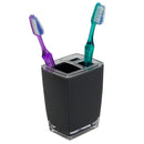 3 of 5:Home Basics Acrylic Plastic Toothbrush Holder, Black 
