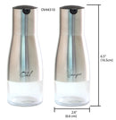 3 of 3:Home Basics 8.5 oz. Oil and Vinegar Set with See-Through Glass Base, Silver 