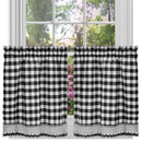 1 of 3:Buffalo Check Window Curtain Tier Pair - 58x24 - Black 