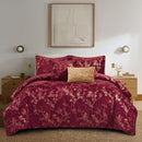 8 of 12:Ensemble de couette réversible Séoul 5 pièces en chenille métallisé brillant 