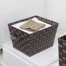 5 of 5:Home Basics Stripe Woven Strap Medium Storage Bin, Brown 