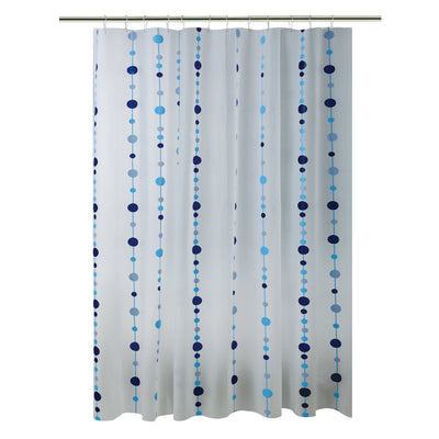1 of 2:Rideau de douche Bath Bliss au design lustre bleu 