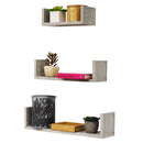 1 of 3:Home Basics Estante flotante de madera (juego de 3), gris 