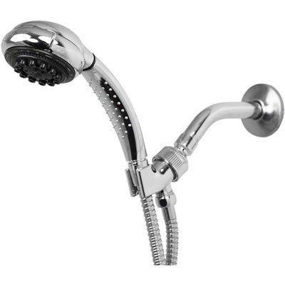 1 of 6:Home Basics 8 Function Chrome Plated Steel Shower Head Massager, Silver 