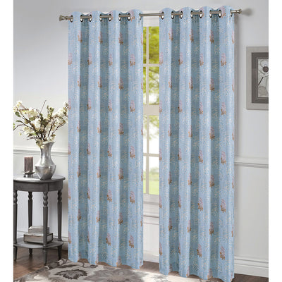 1 of 5:Revere Floral Jacquard Grommet Window Panel, 54x84 Inches 