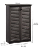 2 of 2:Home Basics 4 Tier Tall Shoe Cabinet with Louvered Doors, Ash 