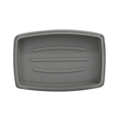 4 of 7:Home Basics Jabonera de plástico, gris 