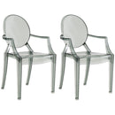 2 of 23:JOON 2 Pack Kids Ghost Chairs with Armrest, 25x13x14.5 Inches, Transparent 
