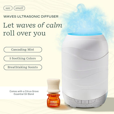 2 of 6:Lifelines Waves Ultrasonic Essential Oil Diffuser with Essential Oil Blend, 200 ml 