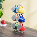 6 of 7:Home Basics 6-Piece Mug Stand With Polka Dot Print Mug 