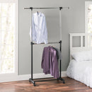 5 of 7:Portant à vêtements extensible à 2 niveaux Home Basics, noir 