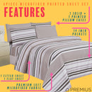 11 of 12:PREMIUS Premium Sand Stripes 4 & 6 Piece Microfiber Printed Wrinkle-Free Sheet Set 