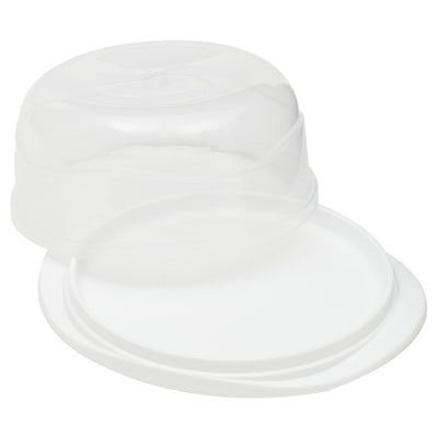 3 of 3:Home Basics Cake Keeper with Lid, White-Clear, 10x12x5.5 Inches 