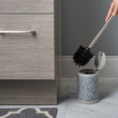 4 of 4:Bath Bliss Self Closing Lid Toilet Brush and Holder in Terz Grey 