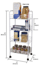 3 of 3:Home Basics 4 Tier Steel Kitchen Trolley, White 