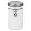 1 of 4:Boîte Home Basics de 1,3 l avec couvercle en acier inoxydable, blanche 