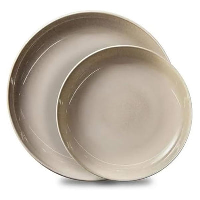 2 of 4:Corelle Stoneware 8 Piece Dinnerware Set, Reactive Glazes, Dining Plate Set, Oatmeal 