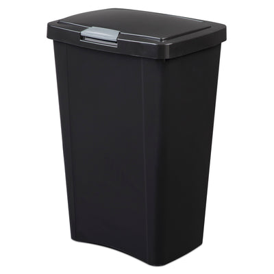 1 of 2:Sterilite 13 Gallon TouchTop Wastebasket, Black 
