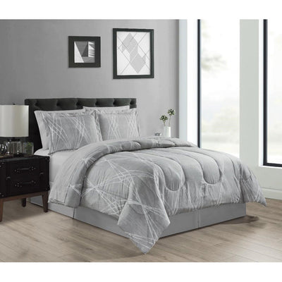 1 of 1:Parure de couette Renzo Damask 9 pièces, gris 