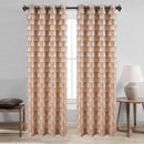 6 of 6:Noelle Checkered Geometric Jacquard Grommet Window Curtain Panel, 54x90 Inches 