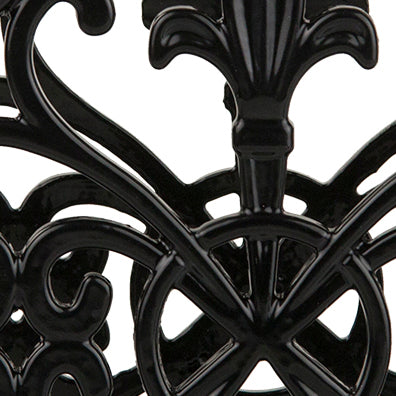 5 of 7:Home Basics Fleur De Lis - Servilletero de hierro fundido, color negro, 5.5 x 2.25 pulgadas 