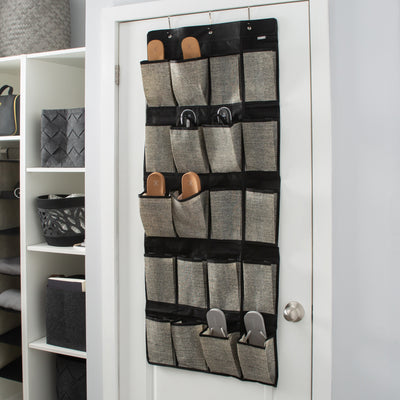 2 of 3:Simplify 20-Pocket  Shoe Organizer in Black 