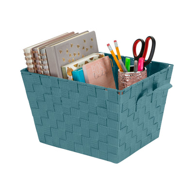2 of 4:Simplify Small Woven Storage Bin in Sapphire 