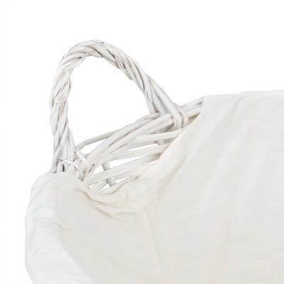 3 of 6:Home Basics Laundry Wicker Basket with Removable Liner, White 