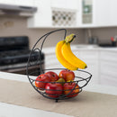 3 of 5:Home Basics Wire Collection Fruit Bowl with Banana Tree, Black 