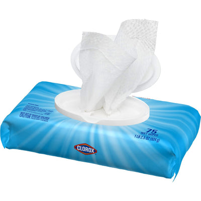 2 of 9:Clorox Toallitas desinfectantes, toallitas de limpieza sin lejía, limón crujiente, 75 unidades 