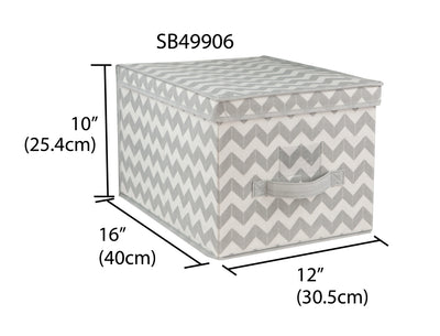 4 of 4:Home Basics Chevron Storage Box 