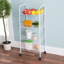 1 of 5:Home Basics 4 Tier Steel Kitchen Trolley, White, 34x14x9 Inches 