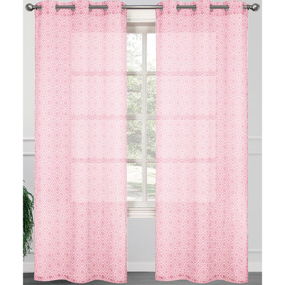 3 of 5:Carmen 2 Pack Morrocan Sheer Grommet Window Panel, 2-38x84 Inches 