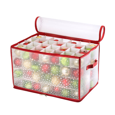 1 of 4:Simplify 112-Count Ornament Organizer in Red 