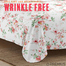 3 of 28:PREMIUS Jennifer Soft Wrinkle-Free Microfiber Sheet Set, White-Pink 