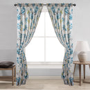 16 of 16:Teagan Floral Printed Crushed Satin Rod Pocket Window Panel and Waterfall Valance Treatments 