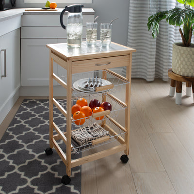 3 of 4:Carro de cocina con cesta y cajones de 3 niveles Neu Home 