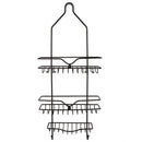 3 of 7:Home Basics Classic 2 Shelf Shower Caddy with Bottom Hooks and Center Soap Dish Tray, Bronze 